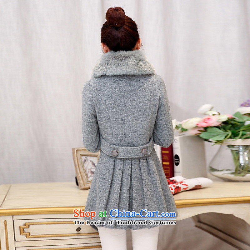 Statements were made by Lau gross girls jacket? Long Wave autumn and winter 2015 winter clothing new Korean women's gross for coats SA gray S? Lau Statement (she says) , , , shopping on the Internet