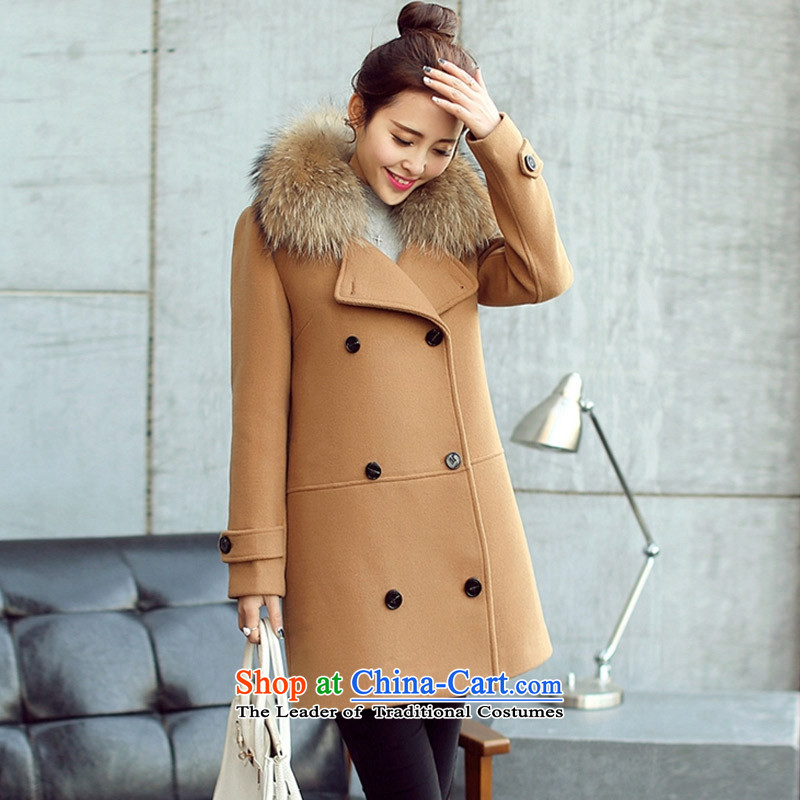 Statements were made by Lau 2015 winter clothing in New England wind long double-thick cotton wool for the gross coats yellow green M? Lau Statement (SHE says) , , , shopping on the Internet