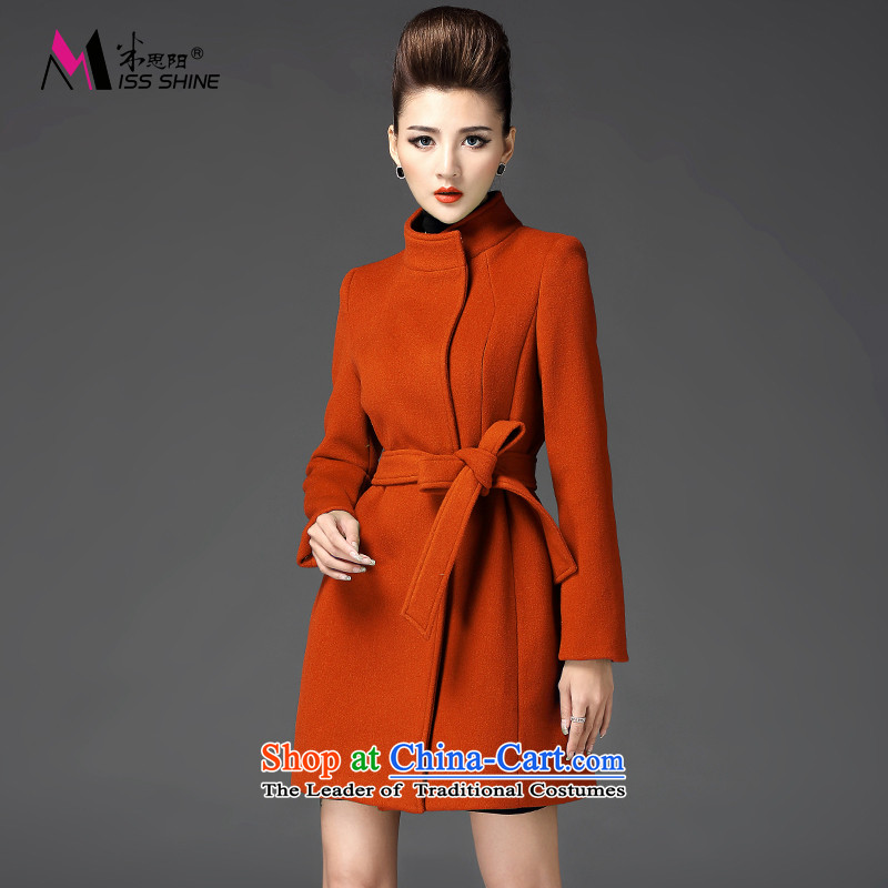 Meath Yang original geese in long hair? 2015 winter new products long-sleeved blouses and woolen coat gross jacket orangeS?