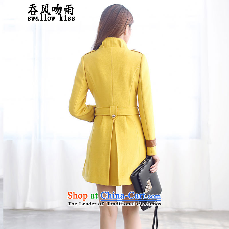 Wind and rain 2015 winter kiss new gross? female Korean jacket thin in the Video   long long-sleeved gross? female yellow X L, coats and wind kiss rain swallow kiss) , , , shopping on the Internet