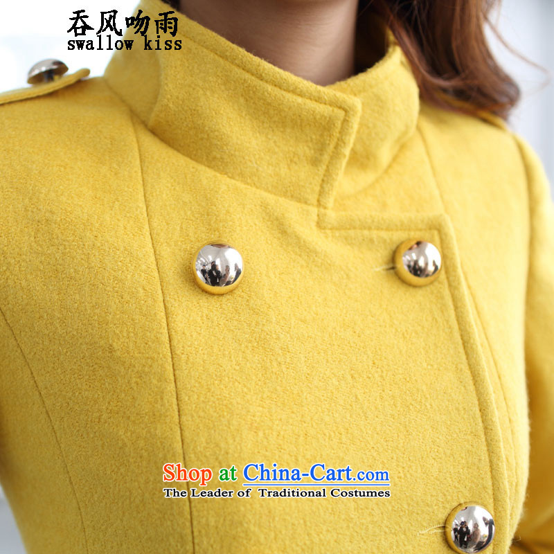 Wind and rain 2015 winter kiss new gross? female Korean jacket thin in the Video   long long-sleeved gross? female yellow X L, coats and wind kiss rain swallow kiss) , , , shopping on the Internet