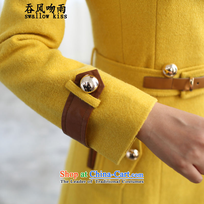 Wind and rain 2015 winter kiss new gross? female Korean jacket thin in the Video   long long-sleeved gross? female yellow X L, coats and wind kiss rain swallow kiss) , , , shopping on the Internet