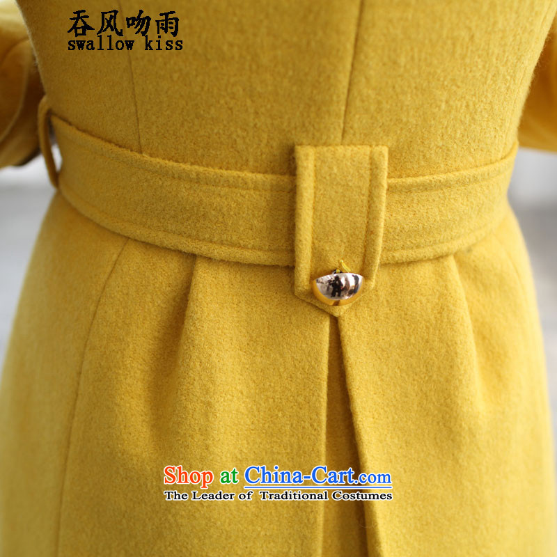 Wind and rain 2015 winter kiss new gross? female Korean jacket thin in the Video   long long-sleeved gross? female yellow X L, coats and wind kiss rain swallow kiss) , , , shopping on the Internet