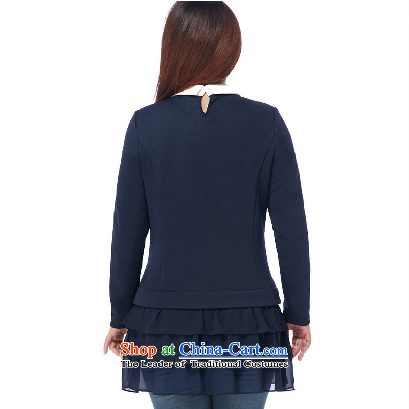 Msshe xl women 2015 new winter clothing thick MM long-sleeved shirt layer cake skirt 10873 pre-sale blue 3XL- pre-sale on 10 December, the arrival of Susan Carroll, poetry Yee (MSSHE),,, shopping on the Internet