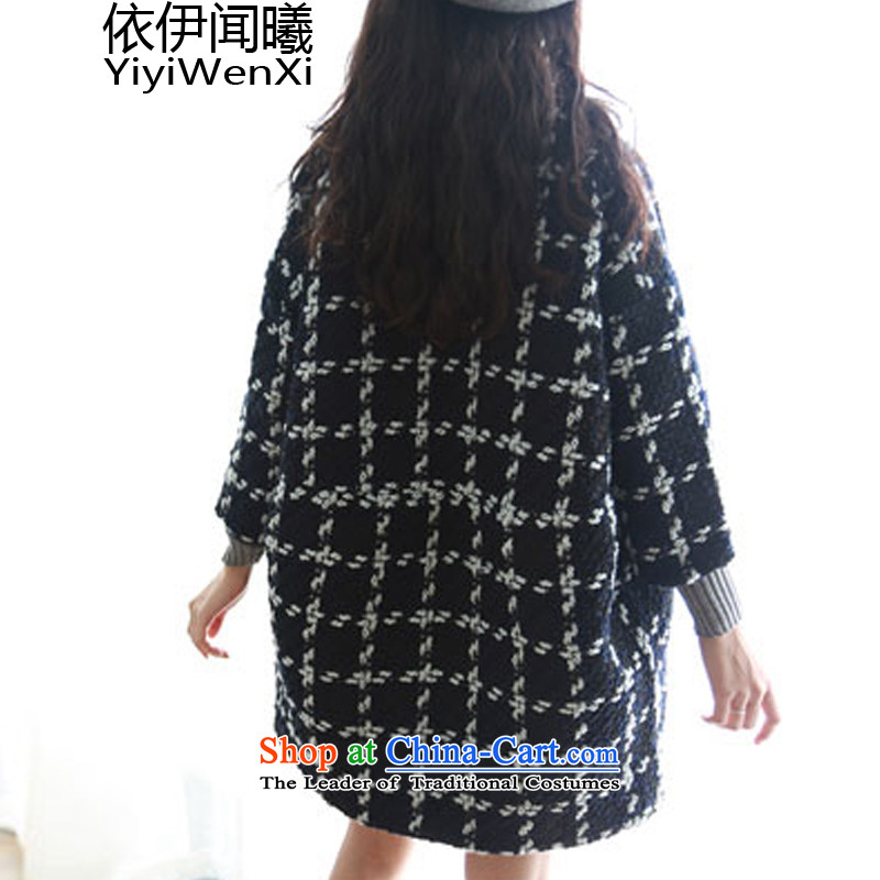 In accordance with the smell of Hei Mao jacket female Korean? the date of college students girls gross sub-style coats in long?) loose video thin young daughter thick black and white checkered warm M, in accordance with the smell of Hei (yiyiwenxi) , , ,