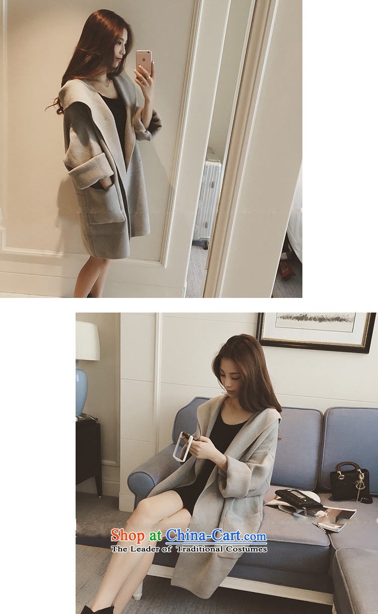 Billion gymnastics 2015 Fall/Winter Collections Korean version of the new long-sleeved cardigan plain lapel loose cap in long jacket, gray are Code D9101 female picture, prices, brand platters! The elections are supplied in the national character of distribution, so action, buy now enjoy more preferential! As soon as possible.