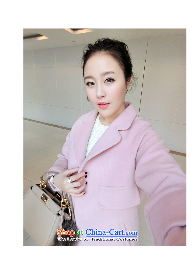 Mr Vladimir 2015 autumn and winter new women's pocket loose hair? jacket coat in the medium to long term, female? 0972 gross coats female pink L picture, prices, brand platters! The elections are supplied in the national character of distribution, so action, buy now enjoy more preferential! As soon as possible.