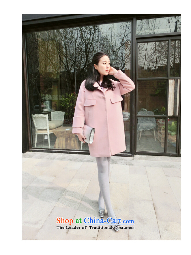 Mr Vladimir 2015 autumn and winter new women's pocket loose hair? jacket coat in the medium to long term, female? 0972 gross coats female pink L picture, prices, brand platters! The elections are supplied in the national character of distribution, so action, buy now enjoy more preferential! As soon as possible.