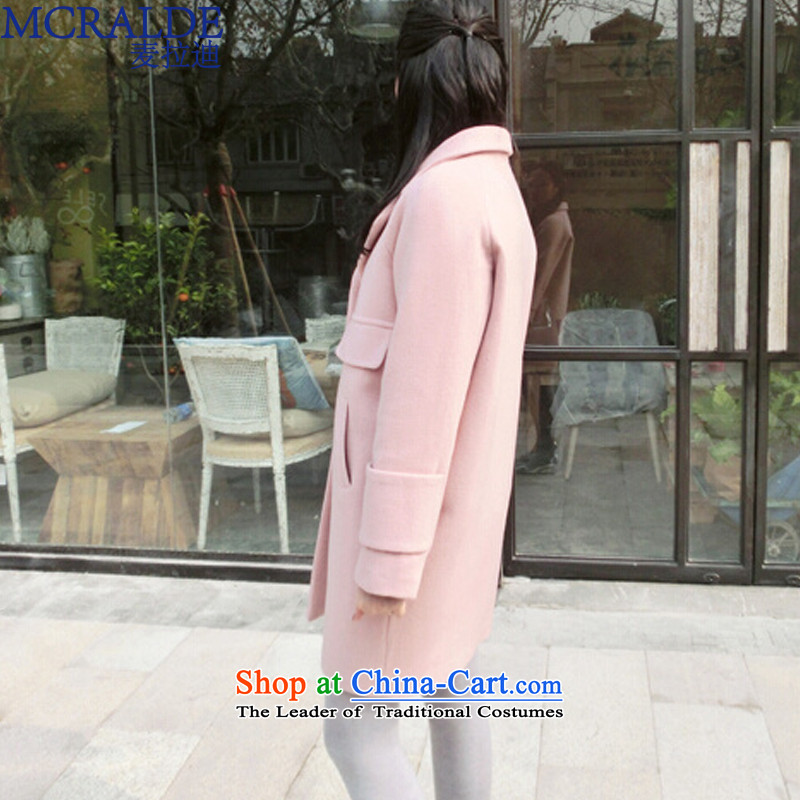 Mr Vladimir 2015 autumn and winter new women's pocket loose hair? jacket coat in the medium to long term, female? 0972 gross coats female pink , L Mak (MCRALDE) , , , shopping on the Internet