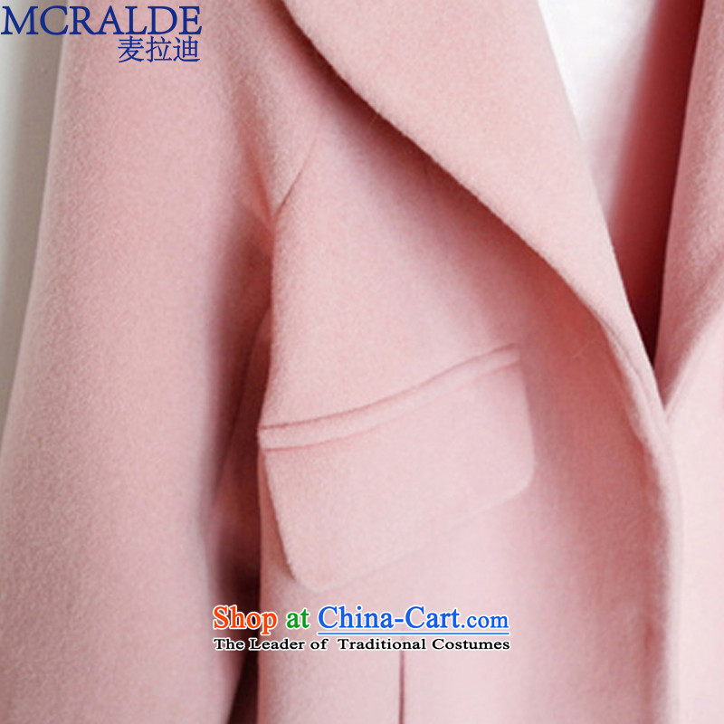 Mr Vladimir 2015 autumn and winter new women's pocket loose hair? jacket coat in the medium to long term, female? 0972 gross coats female pink , L Mak (MCRALDE) , , , shopping on the Internet