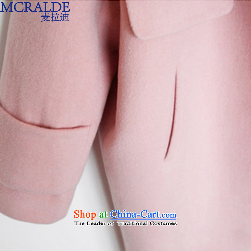 Mr Vladimir 2015 autumn and winter new women's pocket loose hair? jacket coat in the medium to long term, female? 0972 gross coats female pink , L Mak (MCRALDE) , , , shopping on the Internet