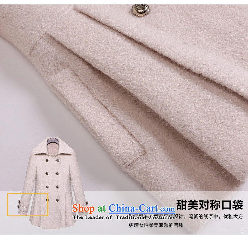 In 2015 winter m economy Korean jacket in gross? Long roll collar double-thick hair? women coats new beige cross-section of the pocket M picture, prices, brand platters! The elections are supplied in the national character of distribution, so action, buy now enjoy more preferential! As soon as possible.