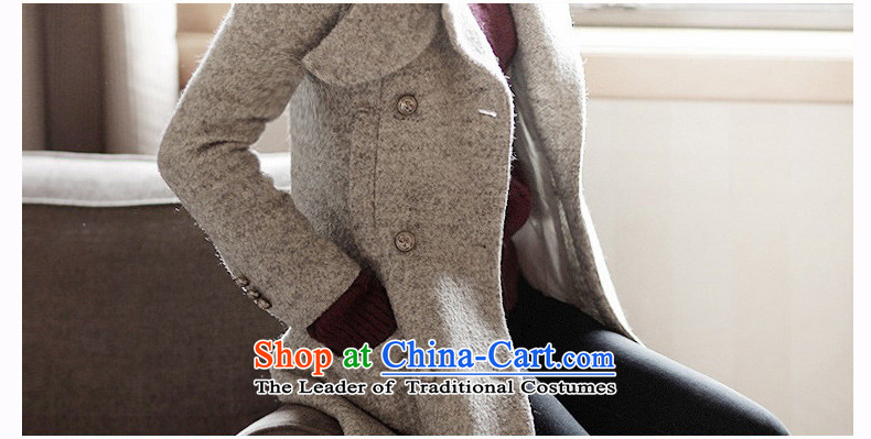 In 2015 winter m economy Korean jacket in gross? Long roll collar double-thick hair? women coats new beige cross-section of the pocket M picture, prices, brand platters! The elections are supplied in the national character of distribution, so action, buy now enjoy more preferential! As soon as possible.