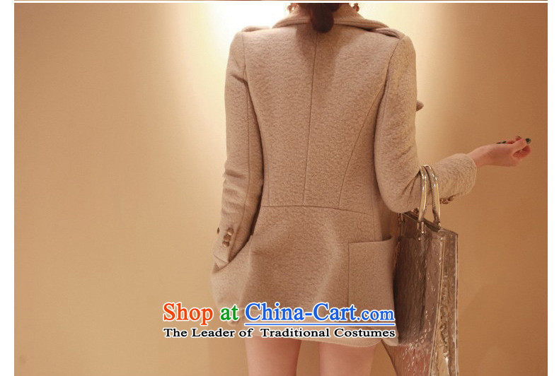 In 2015 winter m economy Korean jacket in gross? Long roll collar double-thick hair? women coats new beige cross-section of the pocket M picture, prices, brand platters! The elections are supplied in the national character of distribution, so action, buy now enjoy more preferential! As soon as possible.