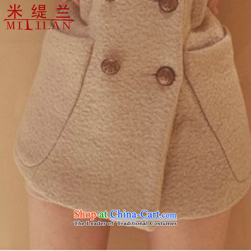 In 2015 winter m economy Korean jacket in gross? Long roll collar double-thick hair? women coats new beige cross-section of the pocket , m, m (mitilan economy) , , , shopping on the Internet