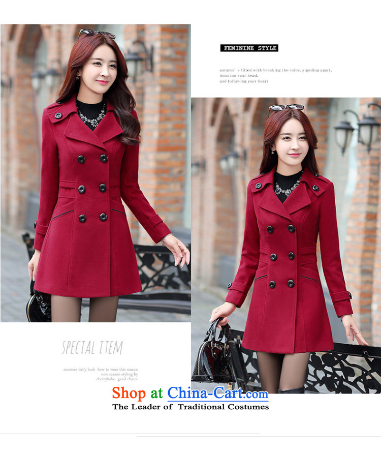 Lauder Highlights 2015 autumn and winter Western New girl who decorated in long wool woolen fabric jacket coat of gross? jacket coat female wine red M picture, prices, brand platters! The elections are supplied in the national character of distribution, so action, buy now enjoy more preferential! As soon as possible.