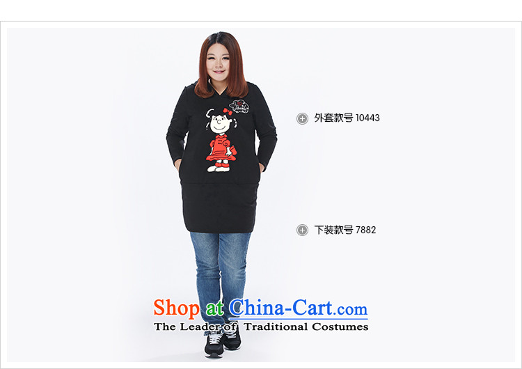 Msshe xl women 2015 new winter clothing thick MM cartoon embroidered cap long sweater thick black 4XL pictures, 10443 price, brand platters! The elections are supplied in the national character of distribution, so action, buy now enjoy more preferential! As soon as possible.