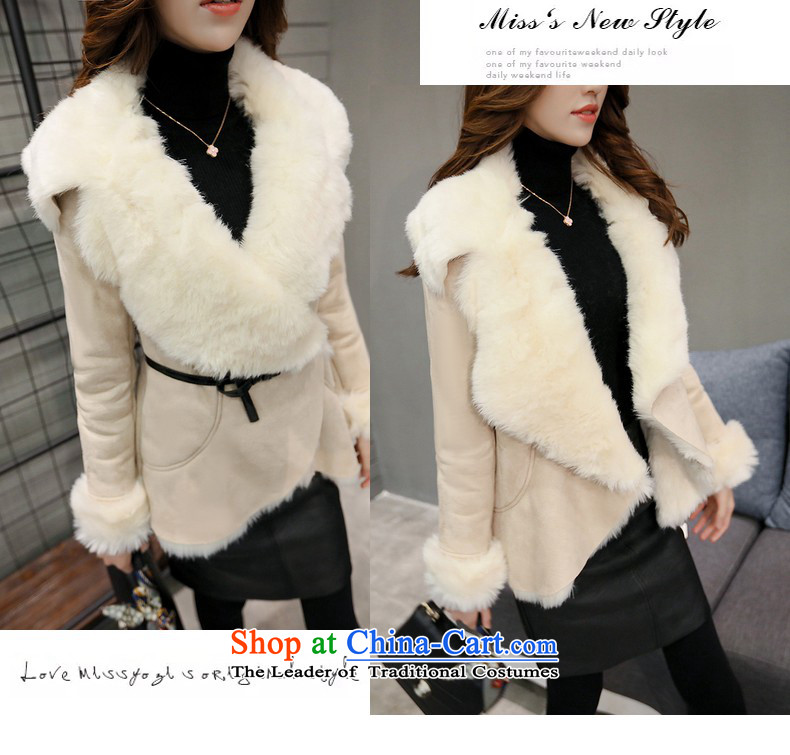 Sin has 2015 autumn and winter new Korean female Sau San video thin temperament thick leather coats short of wool coat beige L pictures?, prices, brand platters! The elections are supplied in the national character of distribution, so action, buy now enjoy more preferential! As soon as possible.