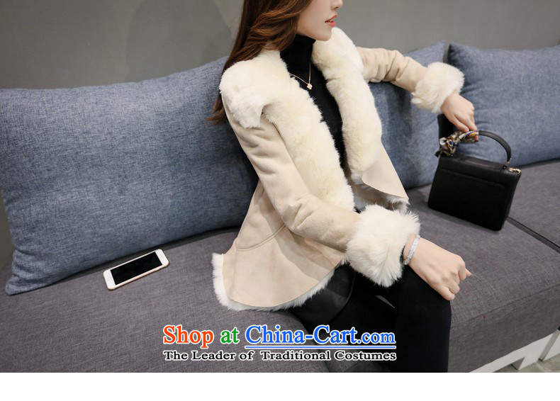 Sin has 2015 autumn and winter new Korean female Sau San video thin temperament thick leather coats short of wool coat beige L pictures?, prices, brand platters! The elections are supplied in the national character of distribution, so action, buy now enjoy more preferential! As soon as possible.