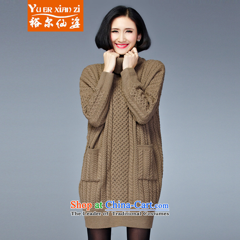 Yu-Sin-thick MM to increase women's code 2015 autumn and winter new products in high-collar long warm thick kit and wool dresses 7639 card is its large Code recommends that you 120-200 catty