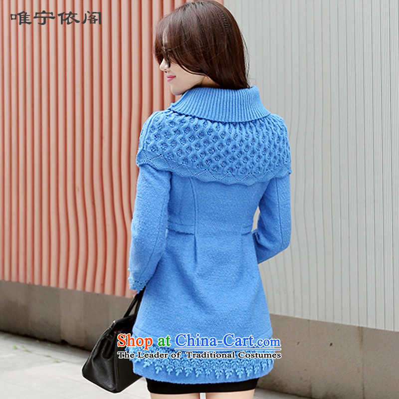 In accordance with the court only Ning 2015 autumn and winter new Korean lace stitching jacket coat 8,335 gross? Blue M, in accordance with the court has been pressed CD Ning shopping on the Internet