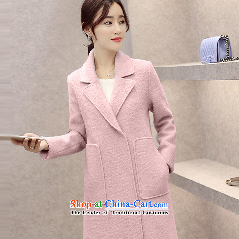 Deplores the 2015 winter clothing new Teresa Mo for women Korean girl in gross? jacket long coats female X0653-1 temperament? M, deplored the pink Teresa Mo , , , shopping on the Internet