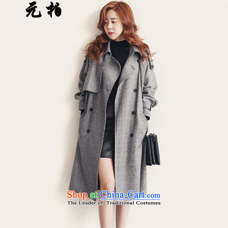 In Kashiwa xl female windbreaker autumn and winter load new thick MM Korean loose in long jacket, gray female 2XL 8139 around 922.747 Paras. 135-145