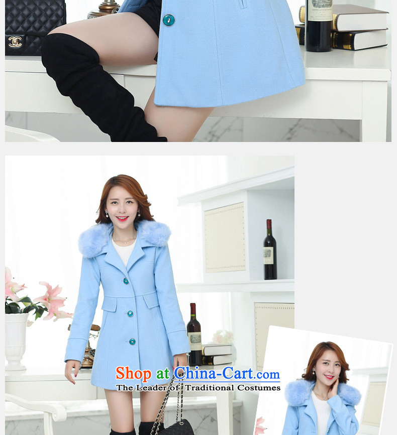 Lau in the statement made by the long hair for Korean windbreaker winter clothing a wool coat SA SKYBLUE , prices, picture M brand platters! The elections are supplied in the national character of distribution, so action, buy now enjoy more preferential! As soon as possible.