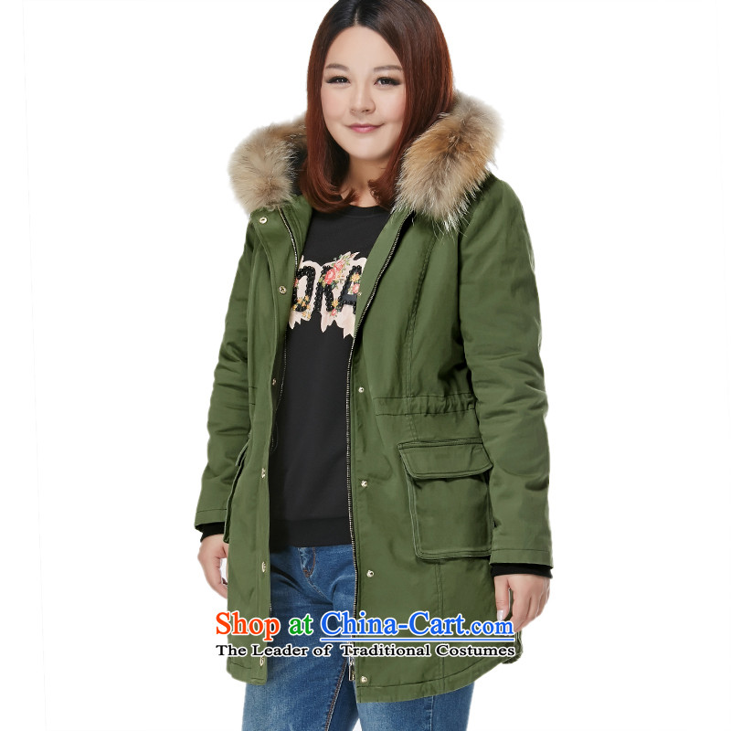 Large msshe women 2015 new MM thick winter clothing with collar cap long cotton waffle pre-sale 10853 green 4XL- pre-sale on 10 December, the arrival of Susan Carroll, poetry Yee (MSSHE),,, shopping on the Internet