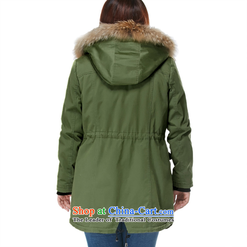 Large msshe women 2015 new MM thick winter clothing with collar cap long cotton waffle pre-sale 10853 green 4XL- pre-sale on 10 December, the arrival of Susan Carroll, poetry Yee (MSSHE),,, shopping on the Internet
