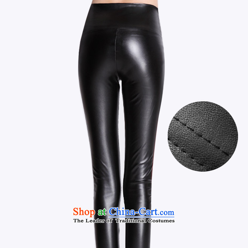 For M- Large 2015 women Fall/Winter Collections new thick mm tall graphics waist elastic Sau San tight leather pants female pencil trousers TP801 black velvet 3XL,) for the m-shopping on the Internet has been pressed.