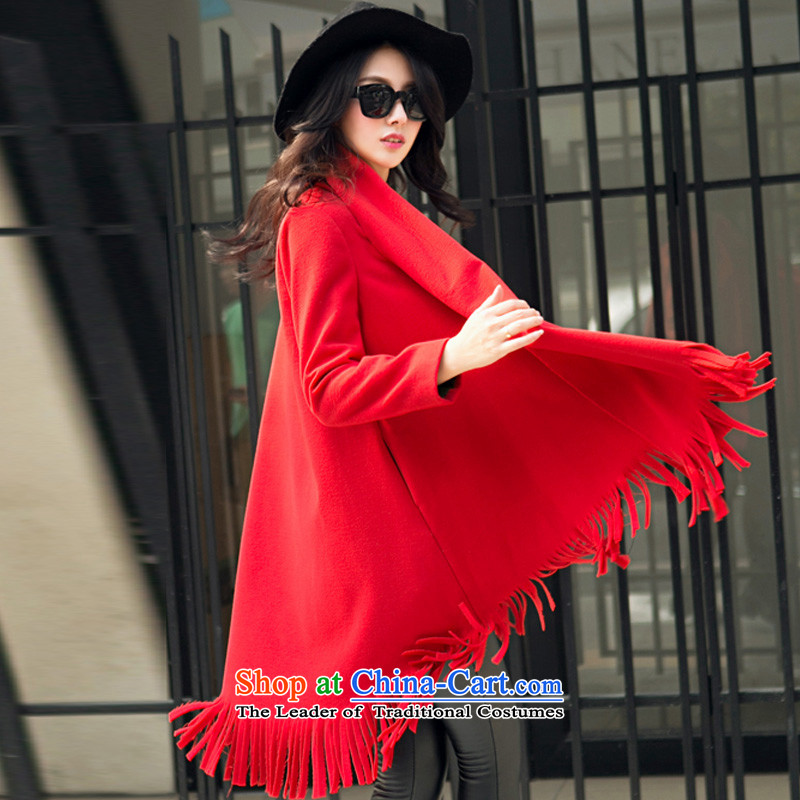 Alam Shah Europe and America 2015 autumn and winter new scarves for women in the gross? jacket long double-side-thick wool a wool coat red XXL, Lok Noh Alam Shah (LELANSH) , , , shopping on the Internet