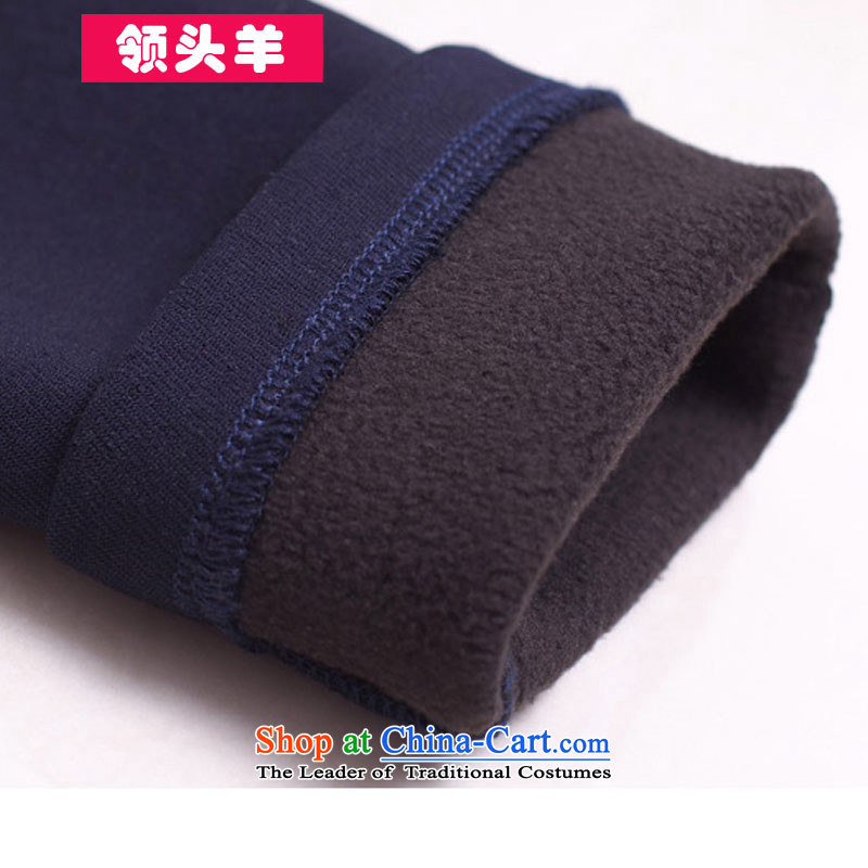 Leader in 2015 autumn and winter new code of ladies' pants increase to wear the trousers MM200 Thick mat bungees thickened the catty lint-free video skinny legs trousers female navy 5XL recommendations, 180-190leader (lingtouyang) , , , shopping on the In