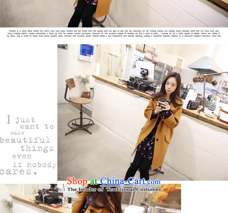 The achievement of the 2015 autumn and winter new Korean trendy code in women's long hair? turmeric yellow jacket L picture, prices, brand platters! The elections are supplied in the national character of distribution, so action, buy now enjoy more preferential! As soon as possible.