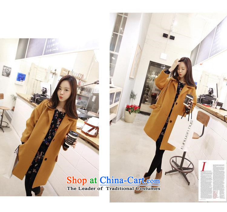 The achievement of the 2015 autumn and winter new Korean trendy code in women's long hair? turmeric yellow jacket L picture, prices, brand platters! The elections are supplied in the national character of distribution, so action, buy now enjoy more preferential! As soon as possible.