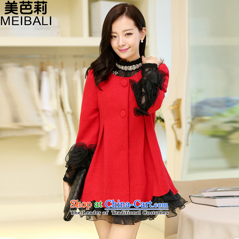 The United States and Li 2015 autumn and winter new embroidery lace cloak shawl gross short?_? COAT 2368 RedL
