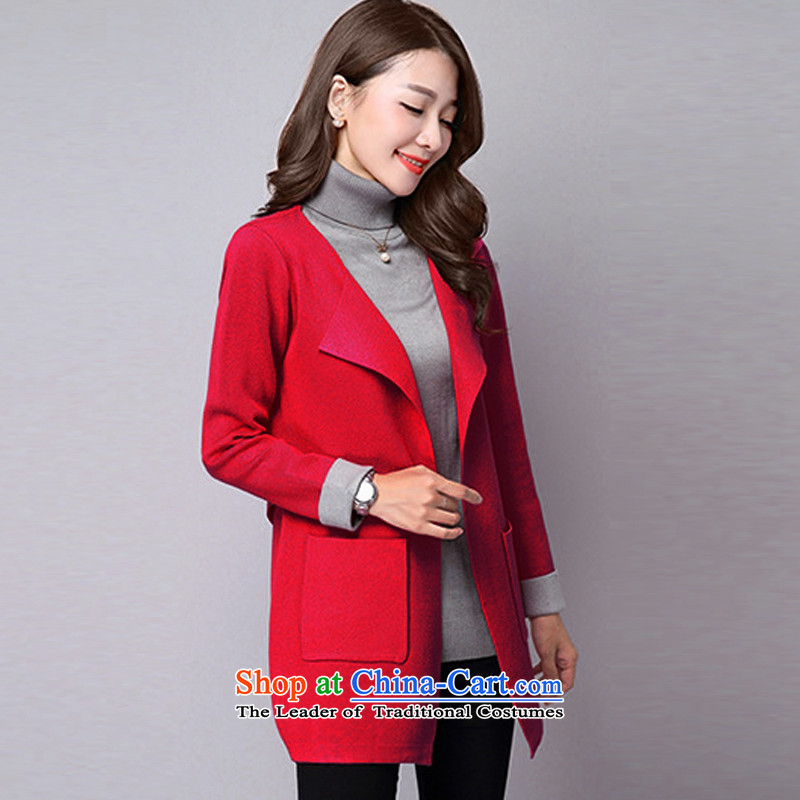 Hizze 2015 autumn and winter knitwear LADIES CARDIGAN gross Korean female jacket is relaxd in female jacket sweater long wool cardigan gross? coats female wine red m,hizze,,, shopping on the Internet