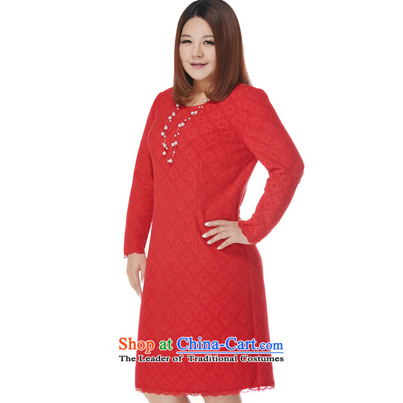 Msshe xl women 2015 new winter clothing thick MM lace dresses 11159 Red 5XL, Susan Carroll, the poetry Yee (MSSHE),,, shopping on the Internet