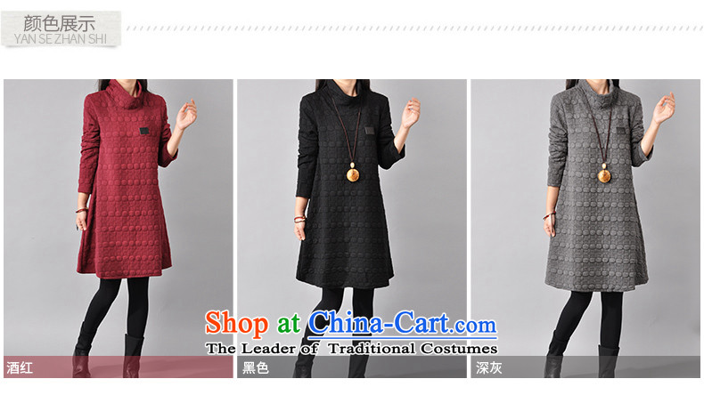 Uimi optimized M 2015 Fall/Winter Collections of new large relaxd dress in long round-neck collar video clip cotton waffle long-sleeved thin dresses female pregnant women with elegant black XL Photo, prices, brand platters! The elections are supplied in the national character of distribution, so action, buy now enjoy more preferential! As soon as possible.