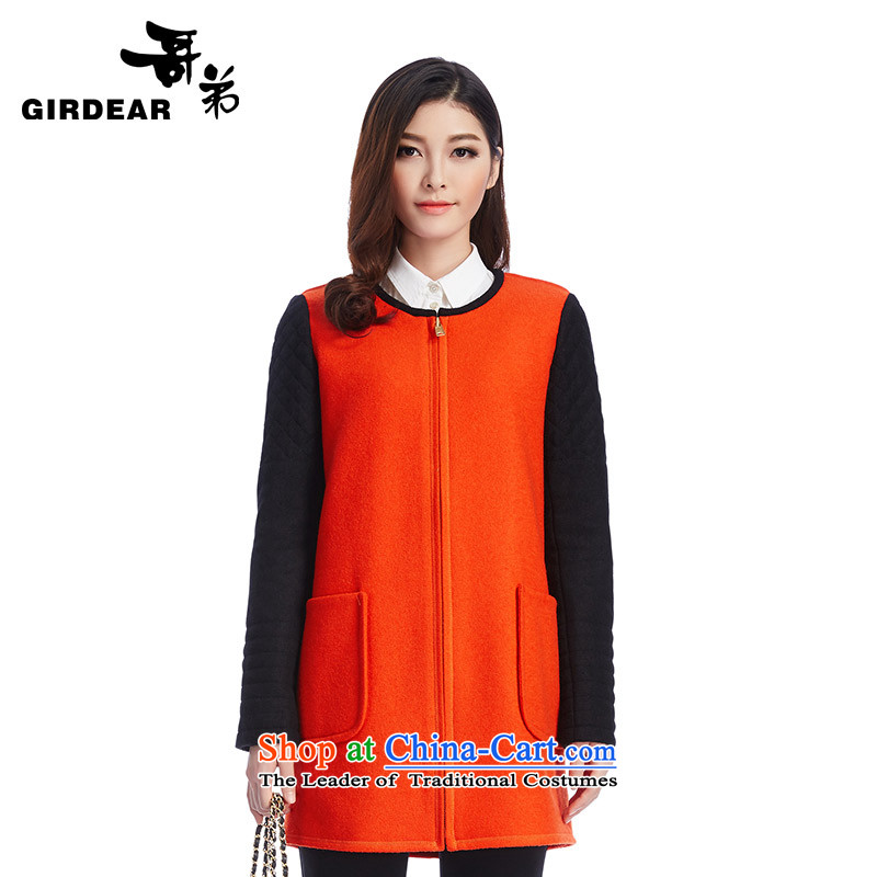 Bosnia and the brother-in-law women 2015 winter clothing New Product Folder unit in color spell long coats 490102 gross? orange L_4 code_