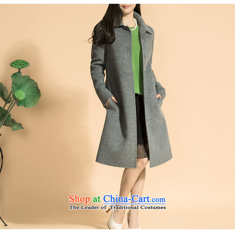 2015 Autumn and winter new double-side high-end gross girls jacket? long wool coat? a jacket Reed Sau San Gray L picture, prices, brand platters! The elections are supplied in the national character of distribution, so action, buy now enjoy more preferential! As soon as possible.