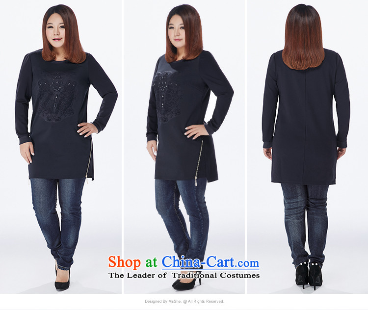 Msshe xl women 2015 new winter clothing in mm long, thick embossing sweater blue 4XL Picture It stood at 11 091, prices, brand platters! The elections are supplied in the national character of distribution, so action, buy now enjoy more preferential! As soon as possible.