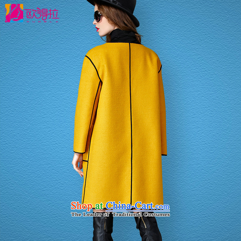 The OSCE is in the drop-down long hair? coats female Sau San 2015 new winter coats of wool women won? cashmere overcoat edition stylish and simple Yellow M, the OSCE has been pressed to online shopping