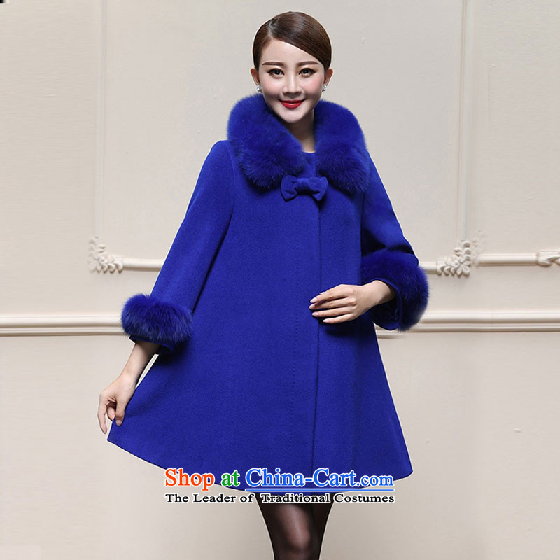 The new 2015 ralos Fall/Winter Collections wool a cloak large jacket in long coats 8016 royal blue , L, Sato Ruth (RALOS) , , , shopping on the Internet