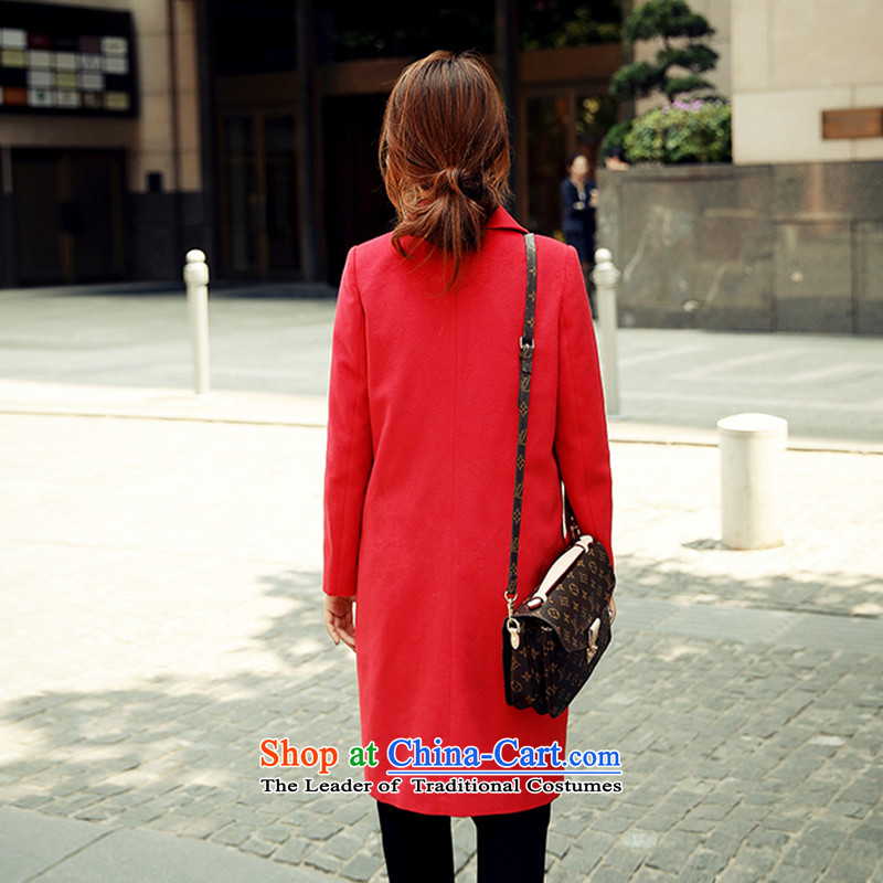 Scented Winter 2015 letter label   fashion in the long coats jacket V1761 gross? red S, scented (piaoxiang) , , , shopping on the Internet