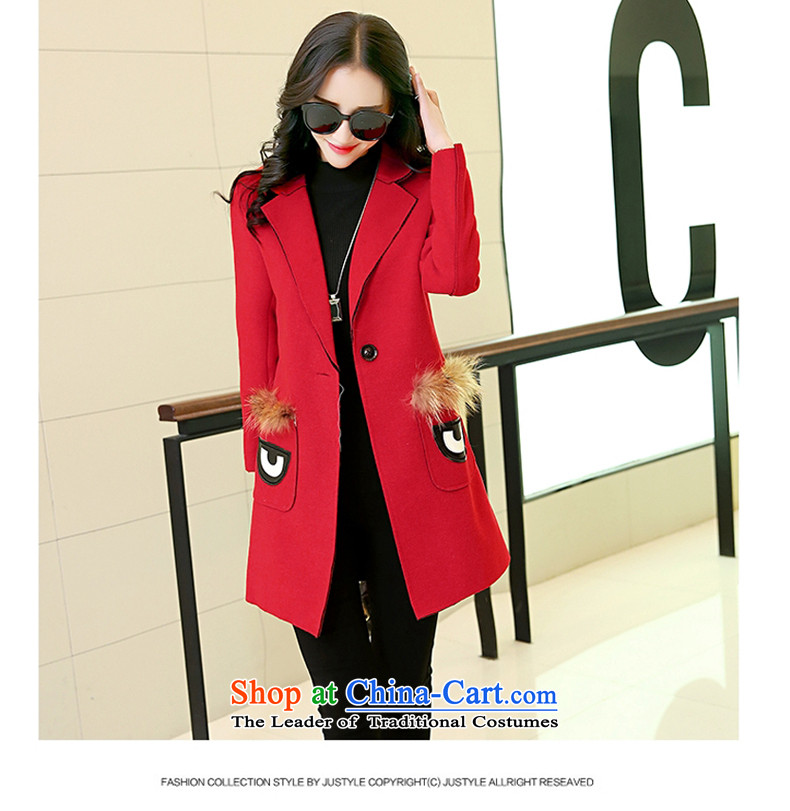 Optimize Honey Nga gross? 2015 autumn and winter coats girl who decorated large roll collar in long hair? female Korean jacket warm a wool coat RED M picture, prices, brand platters! The elections are supplied in the national character of distribution, so action, buy now enjoy more preferential! As soon as possible.