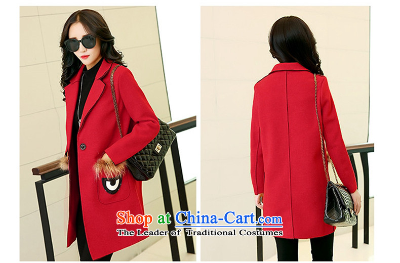 Optimize Honey Nga gross? 2015 autumn and winter coats girl who decorated large roll collar in long hair? female Korean jacket warm a wool coat RED M picture, prices, brand platters! The elections are supplied in the national character of distribution, so action, buy now enjoy more preferential! As soon as possible.