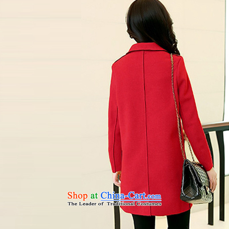 Optimize Honey Nga gross? 2015 autumn and winter coats girl who decorated large roll collar in long hair? female Korean jacket warm a wool coat RED M optimize honey-ah (YOUMIYA) , , , shopping on the Internet