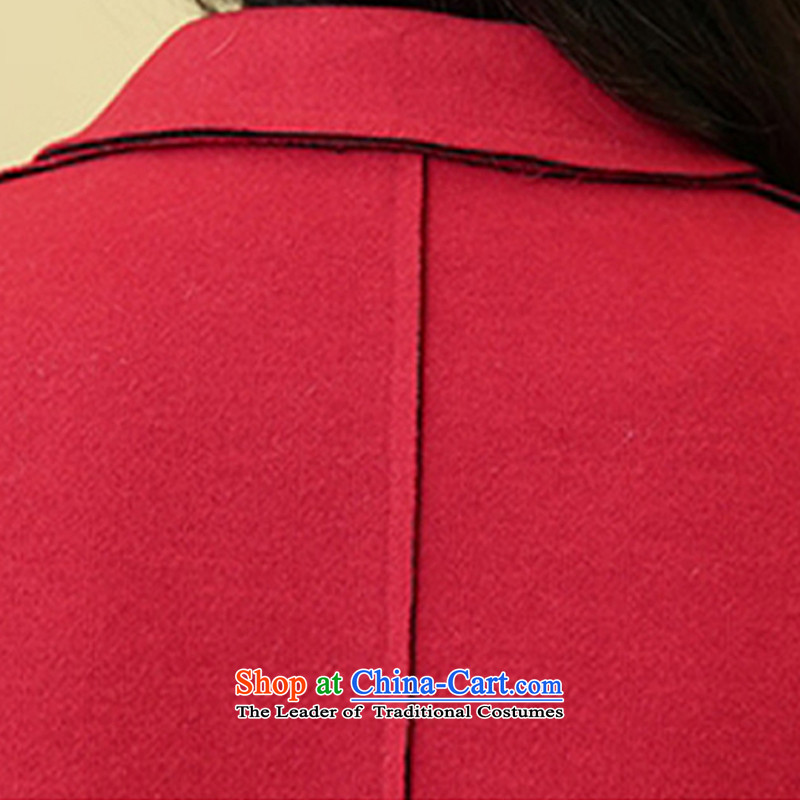 Optimize Honey Nga gross? 2015 autumn and winter coats girl who decorated large roll collar in long hair? female Korean jacket warm a wool coat RED M optimize honey-ah (YOUMIYA) , , , shopping on the Internet