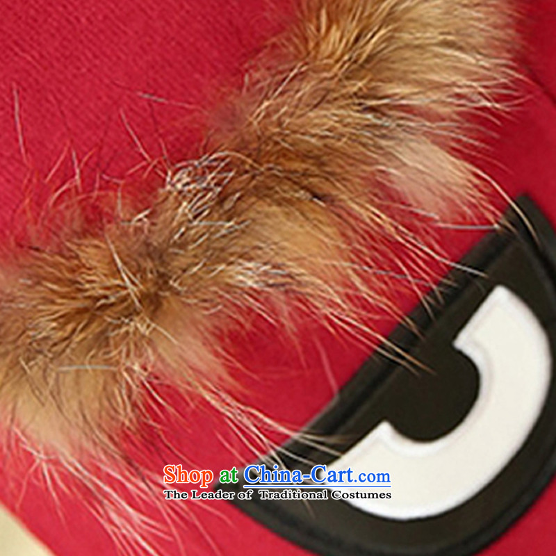Optimize Honey Nga gross? 2015 autumn and winter coats girl who decorated large roll collar in long hair? female Korean jacket warm a wool coat RED M optimize honey-ah (YOUMIYA) , , , shopping on the Internet